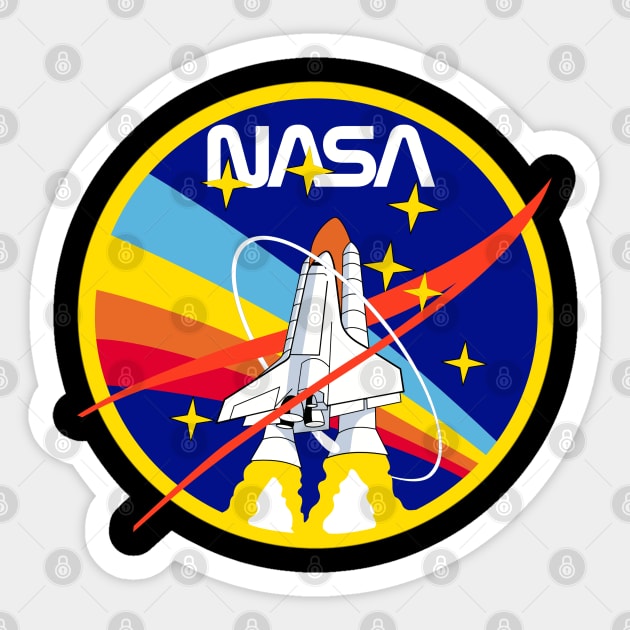 Retro USA Space Agency Sticker by Anksha Black Anime